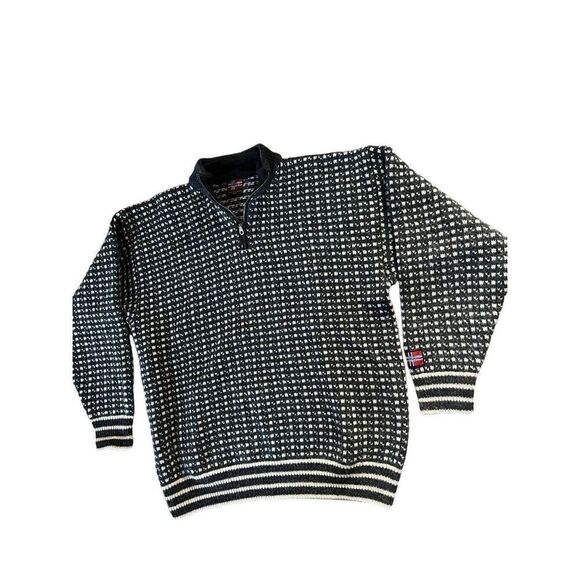 Arctic Circle 66’33’ N From Norway zip neck unisex Sz XXL 100% Wool Gray Ivory - Picture 12 of 13